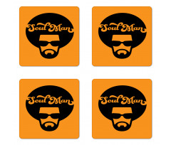 Retro Jazz Male in an Afro Coaster Set Of Four