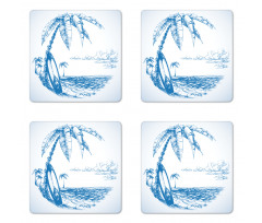 Surf Hawaiian Beach Coaster Set Of Four