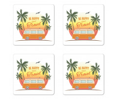 Retro Palms Free 60s Coaster Set Of Four