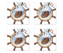 Ships Wheel Sailing Coaster Set Of Four