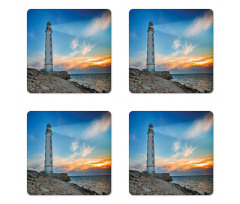 Lighthouse at Sunset Sea Coaster Set Of Four