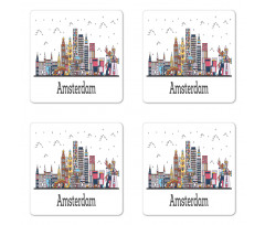 Netherlands Cityscape Coaster Set Of Four