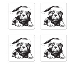 Monochrome Christmas Theme Coaster Set Of Four