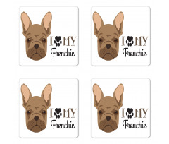 I Love My Frenchie Portrait Coaster Set Of Four