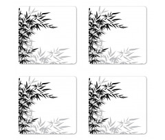 Bamboo Plant Leaves Coaster Set Of Four