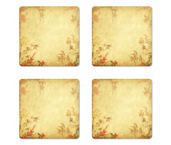 Bamboo Stems and Blooms Coaster Set Of Four