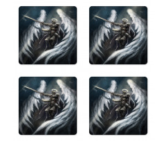 Angel Knight White Wing Coaster Set Of Four