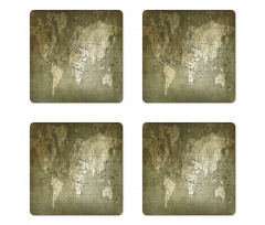 Nostalgic World Map Coaster Set Of Four