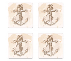 Navy Rope Summer Holiday Coaster Set Of Four