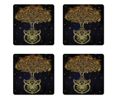 Night Stars Abstract Coaster Set Of Four