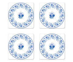 Persian Nostalgic Flora Coaster Set Of Four