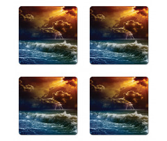 Ocean Wild Fire Waves Coaster Set Of Four