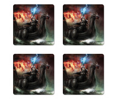 Vikings Boat Stormy Sea Coaster Set Of Four