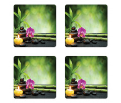 Orchid Bamboo Stems Coaster Set Of Four