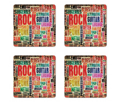 Music Rock 'n' Roll Poster Coaster Set Of Four