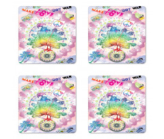 Tropical Turkey Coaster Set Of Four