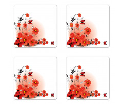 Cartoon Poppy Fresh Art Coaster Set Of Four