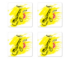 Jazz Saxophone Coaster Set Of Four