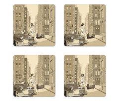 Old Street of New York Coaster Set Of Four