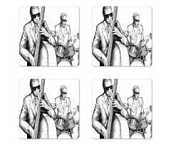 Jazz Band Musicians Coaster Set Of Four