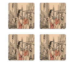 Jazz Singer Guitarist Coaster Set Of Four