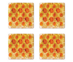 Grunge Rose Floral Art Coaster Set Of Four