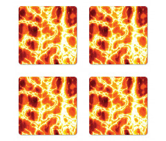 Hot Burning Lava Fire Coaster Set Of Four