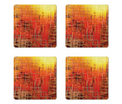 Grunge Retro Mosaic Coaster Set Of Four