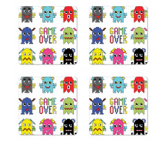 Pixel Robot Emotion Coaster Set Of Four