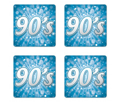 90s Pop Art Star Retro Coaster Set Of Four