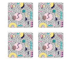 Retro Geometric Shapes Coaster Set Of Four