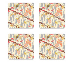 Flower Butterfly Spring Coaster Set Of Four