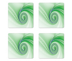 Abstract Fractal Spirals Coaster Set Of Four