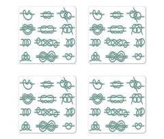 Maritime Rope Knots Art Coaster Set Of Four