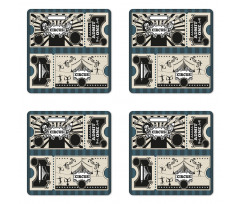 Ticket Designs Admit One Coaster Set Of Four