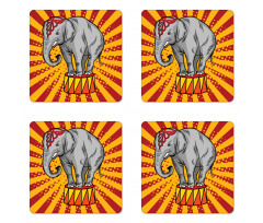 Show Animal Elephant Pop Art Coaster Set Of Four