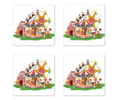 Clowns and Children Fun Art Coaster Set Of Four