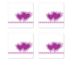 Romance Art 2 Heart Motifs Coaster Set Of Four