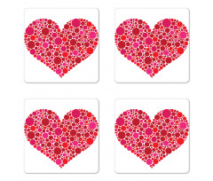 Dots Hearts Romantic Motif Coaster Set Of Four