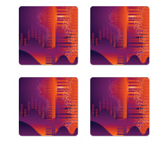 Abstract Volumes Bar Motif Coaster Set Of Four