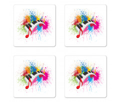 Paint Splatter Keyboard Fun Coaster Set Of Four