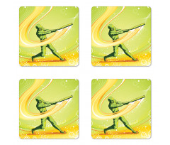 Baseball Player Hits Coaster Set Of Four