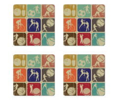 Grunge Sports Banners Coaster Set Of Four