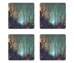 Mystic Dark Forest Coaster Set Of Four