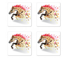 Abstract Art Wild Horse Coaster Set Of Four