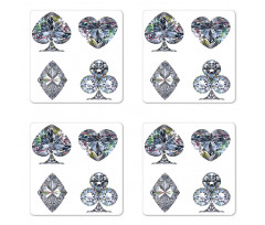 Heart Shaped Diamonds Coaster Set Of Four