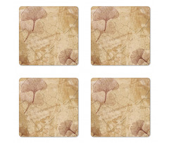 Vintage Leaves Grunge Coaster Set Of Four