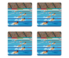 Olympics Swimming Race Coaster Set Of Four