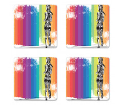 Marathon Runner Ombre Coaster Set Of Four