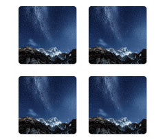 Starry Blue Night Cosmos Coaster Set Of Four